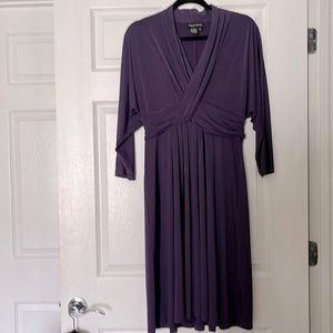 LIKE NEW RICH PURPLE MORGAN MCFEETERS MIDI DRESS - 3/4 DOLMAN SLEEVES SIZE 12